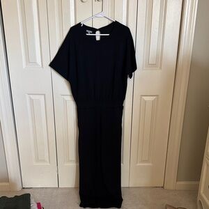 Talbots Black Short-Sleeve Jumpsuit
